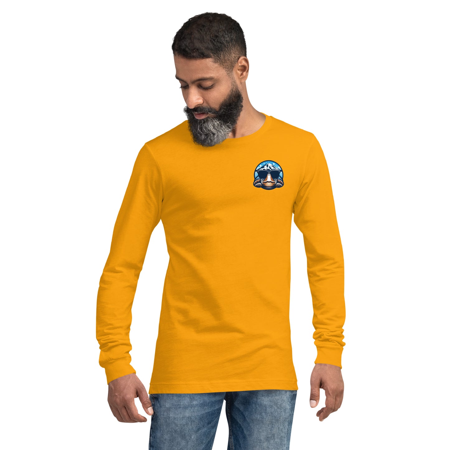 Mt. Ranier Seaturtle Front/Back Unisex Long Sleeve Tee