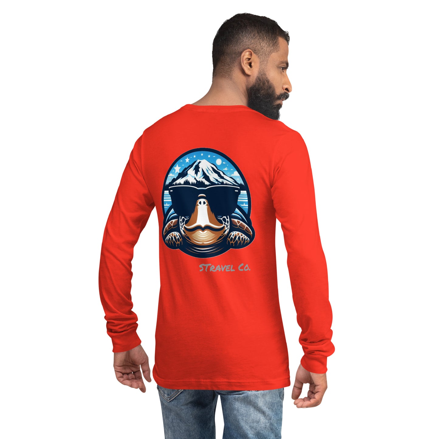 Mt. Ranier Seaturtle Front/Back Unisex Long Sleeve Tee