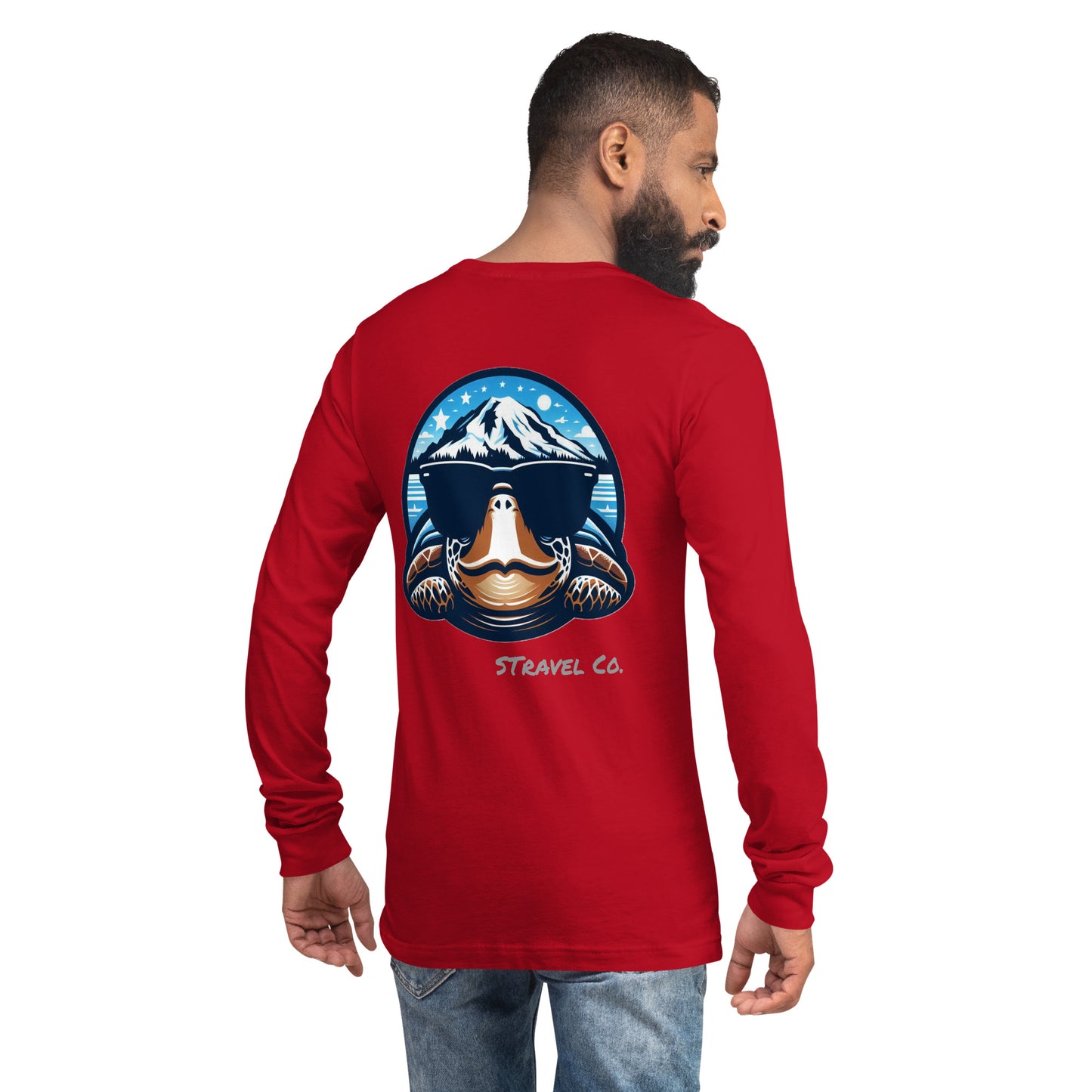 Mt. Ranier Seaturtle Front/Back Unisex Long Sleeve Tee