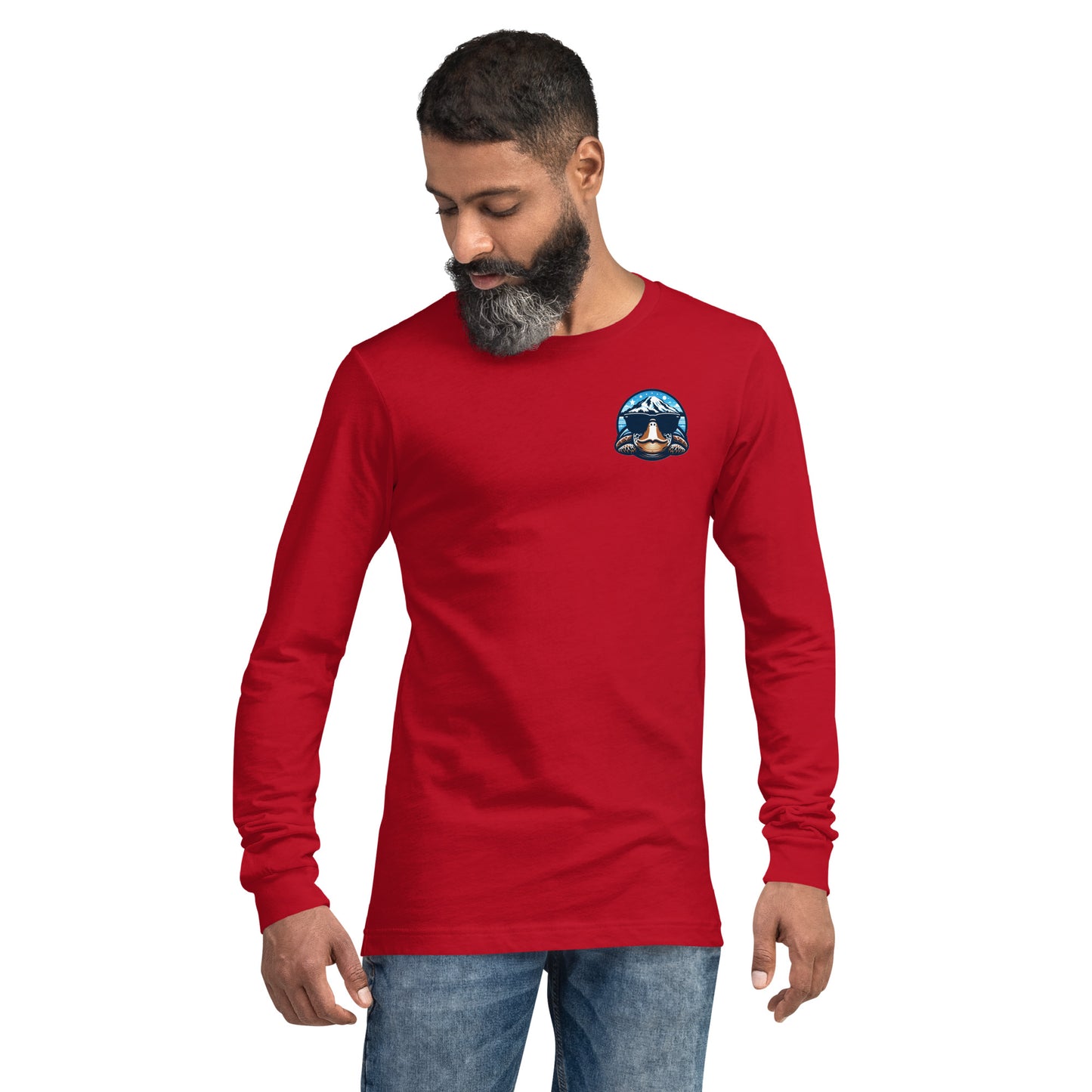 Mt. Ranier Seaturtle Front/Back Unisex Long Sleeve Tee