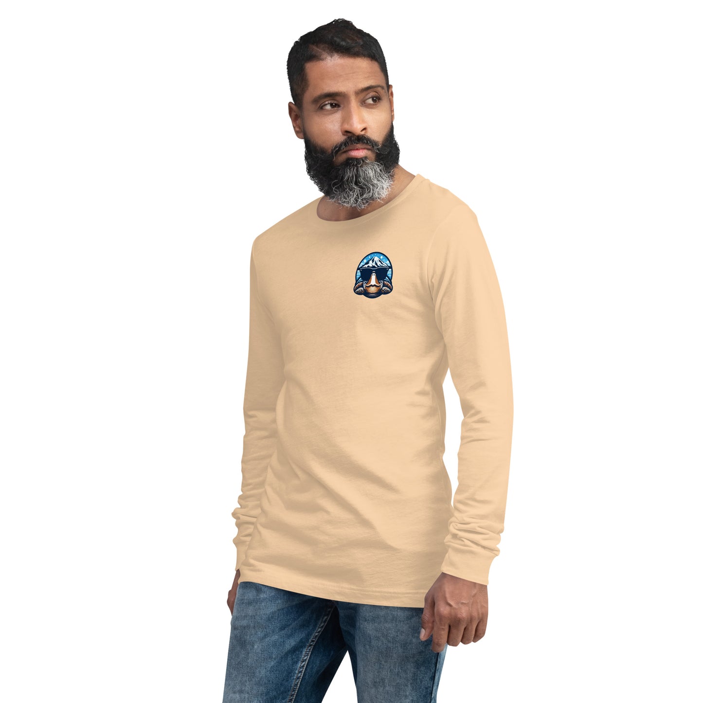 Mt. Ranier Seaturtle Front/Back Unisex Long Sleeve Tee