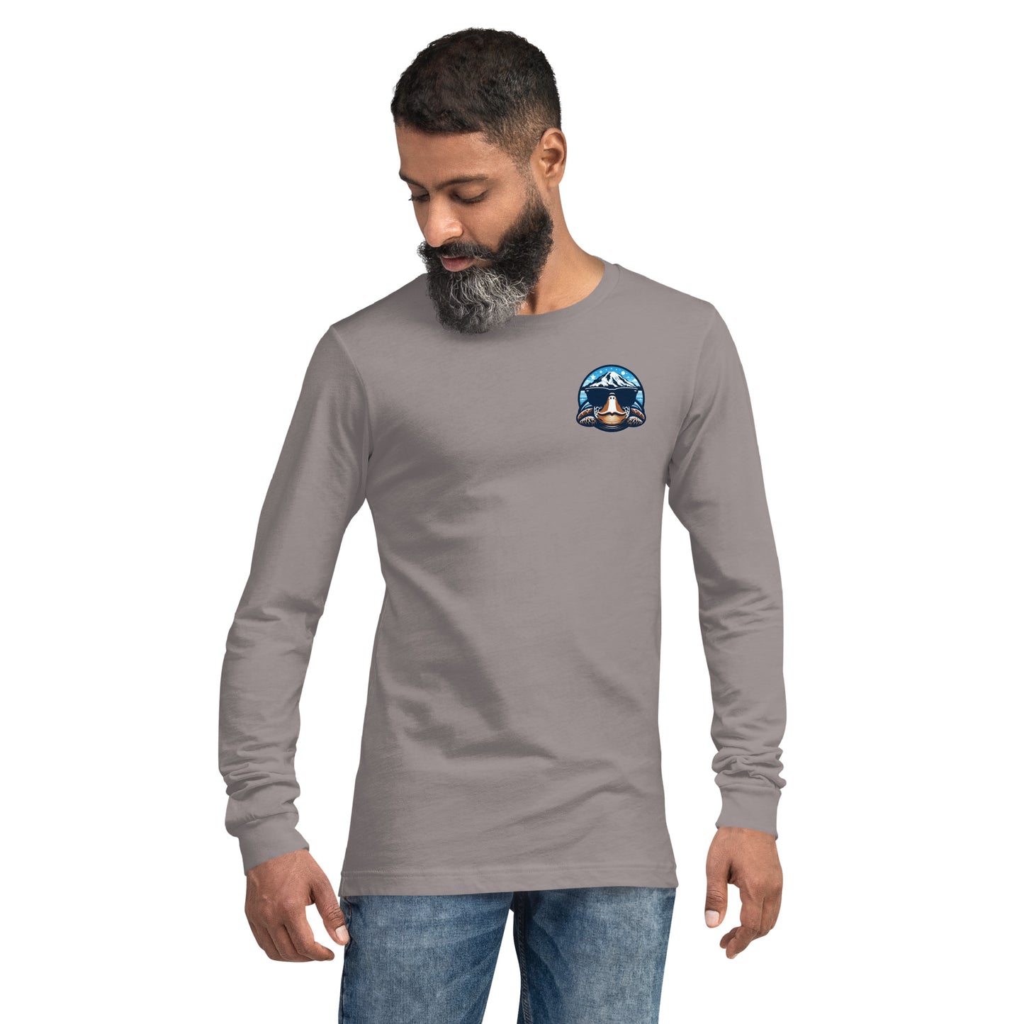 Mt. Ranier Seaturtle Front/Back Unisex Long Sleeve Tee