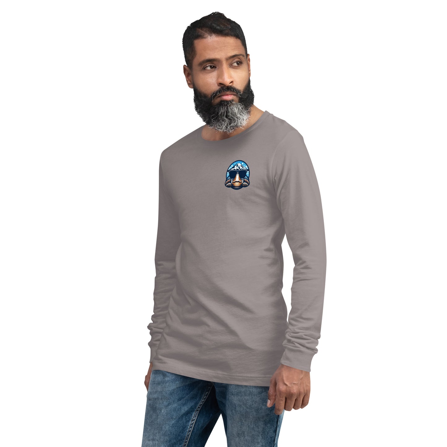 Mt. Ranier Seaturtle Front/Back Unisex Long Sleeve Tee