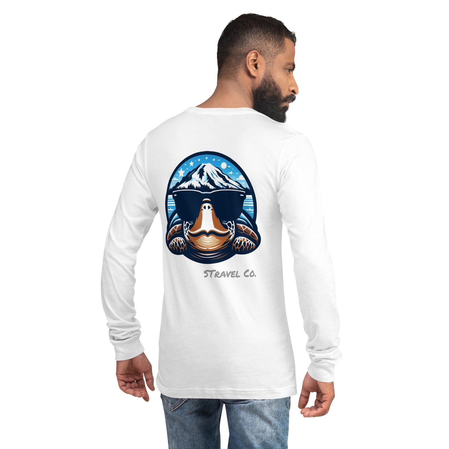 Mt. Ranier Seaturtle Front/Back Unisex Long Sleeve Tee