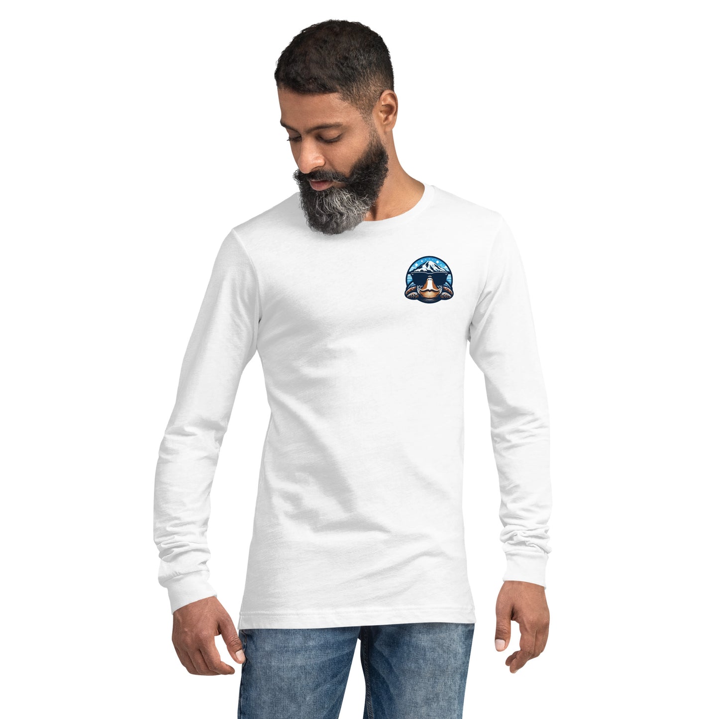 Mt. Ranier Seaturtle Front/Back Unisex Long Sleeve Tee