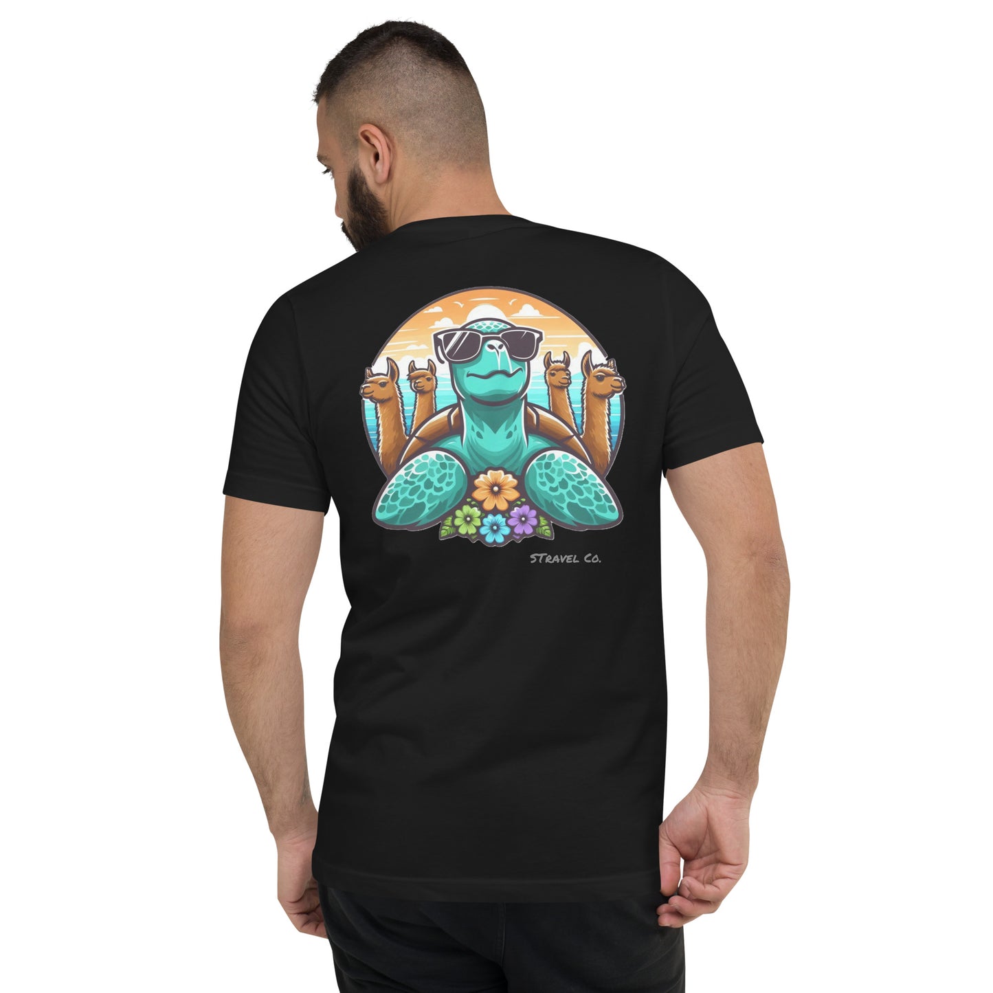 SeaTurtle w/ Llamas V-Neck T-Shirt